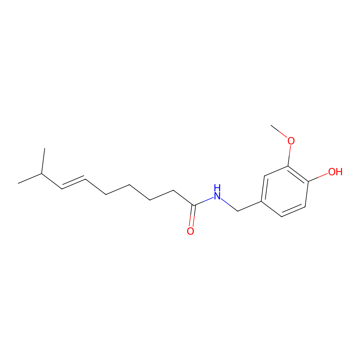 Zucapsaicin molecular structure, CAS 25775-90-0