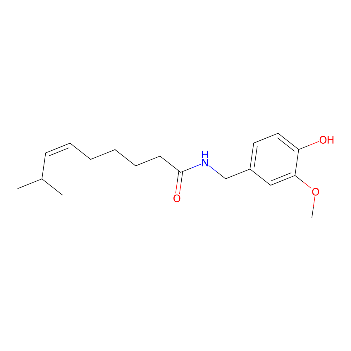Zucapsaicin molecular structure, CAS 25775-90-0