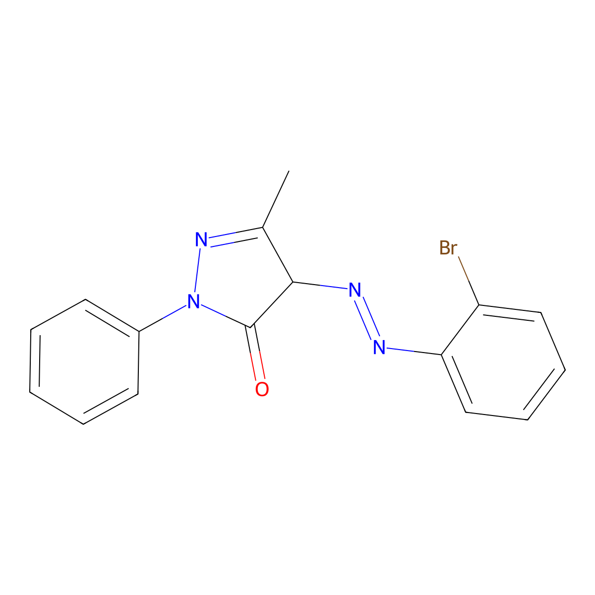4-((2-Bromophenyl)diazenyl)-5-methyl-2-phenyl-2,4-dihydro-3H-pyrazol-3-one molecular structure, CAS 25779-60-6