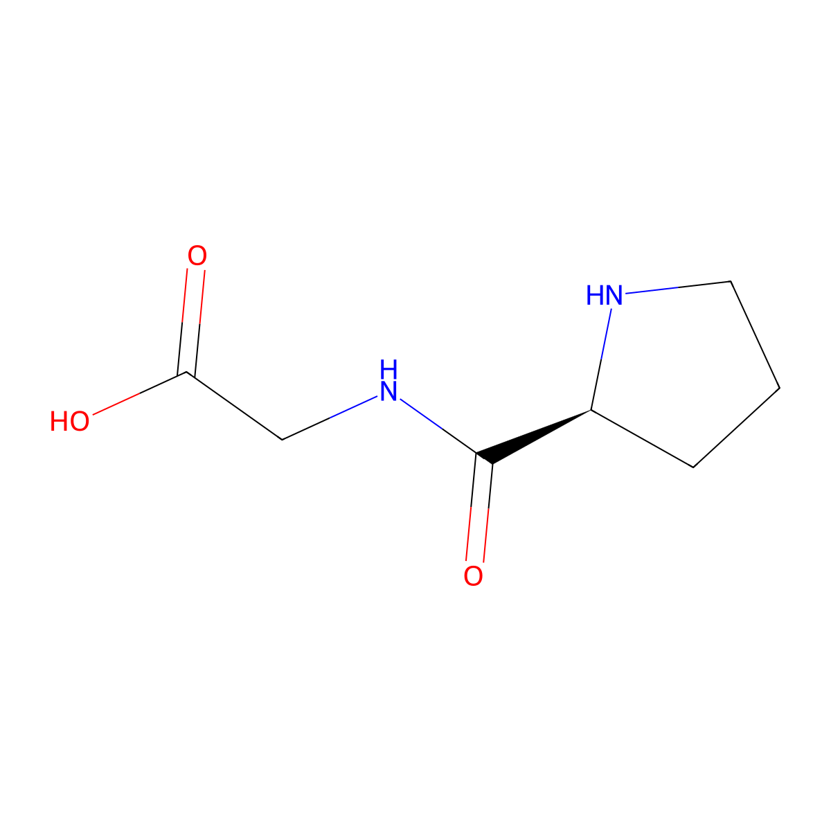 L-Prolylglycine molecular structure, CAS 2578-57-6