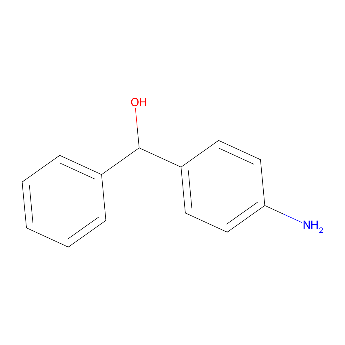(4-Aminophenyl)(phenyl)methanol molecular structure, CAS 25782-57-4