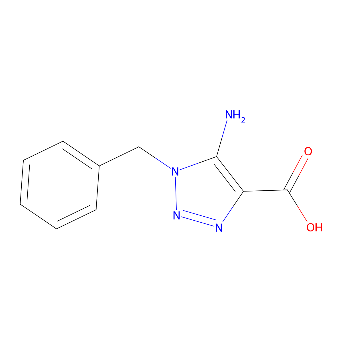 5-amino-1-benzyl-1H-1,2,3-triazole-4-carboxylic acid molecular structure, CAS 25784-56-9
