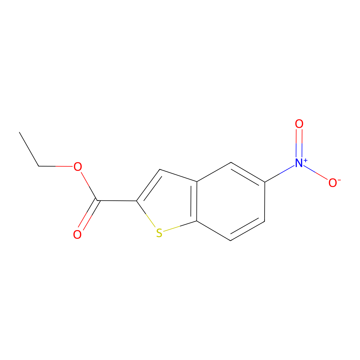 Ethyl 5-nitro-1-benzothiophene-2-carboxylate molecular structure, CAS 25785-09-5