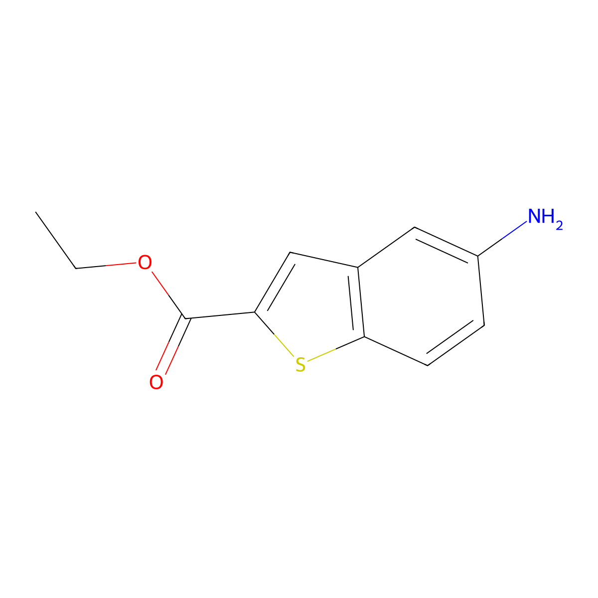 Ethyl 5-amino-1-benzothiophene-2-carboxylate molecular structure, CAS 25785-10-8