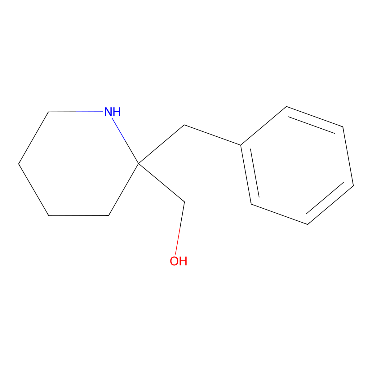 (2-Benzylpiperidin-2-yl)methanol molecular structure, CAS 25786-41-8