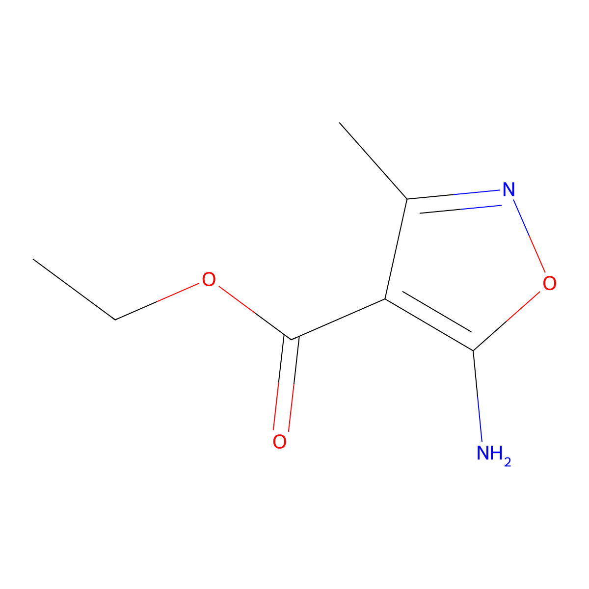 Ethyl 5-amino-3-methyl-1,2-oxazole-4-carboxylate molecular structure, CAS 25786-72-5
