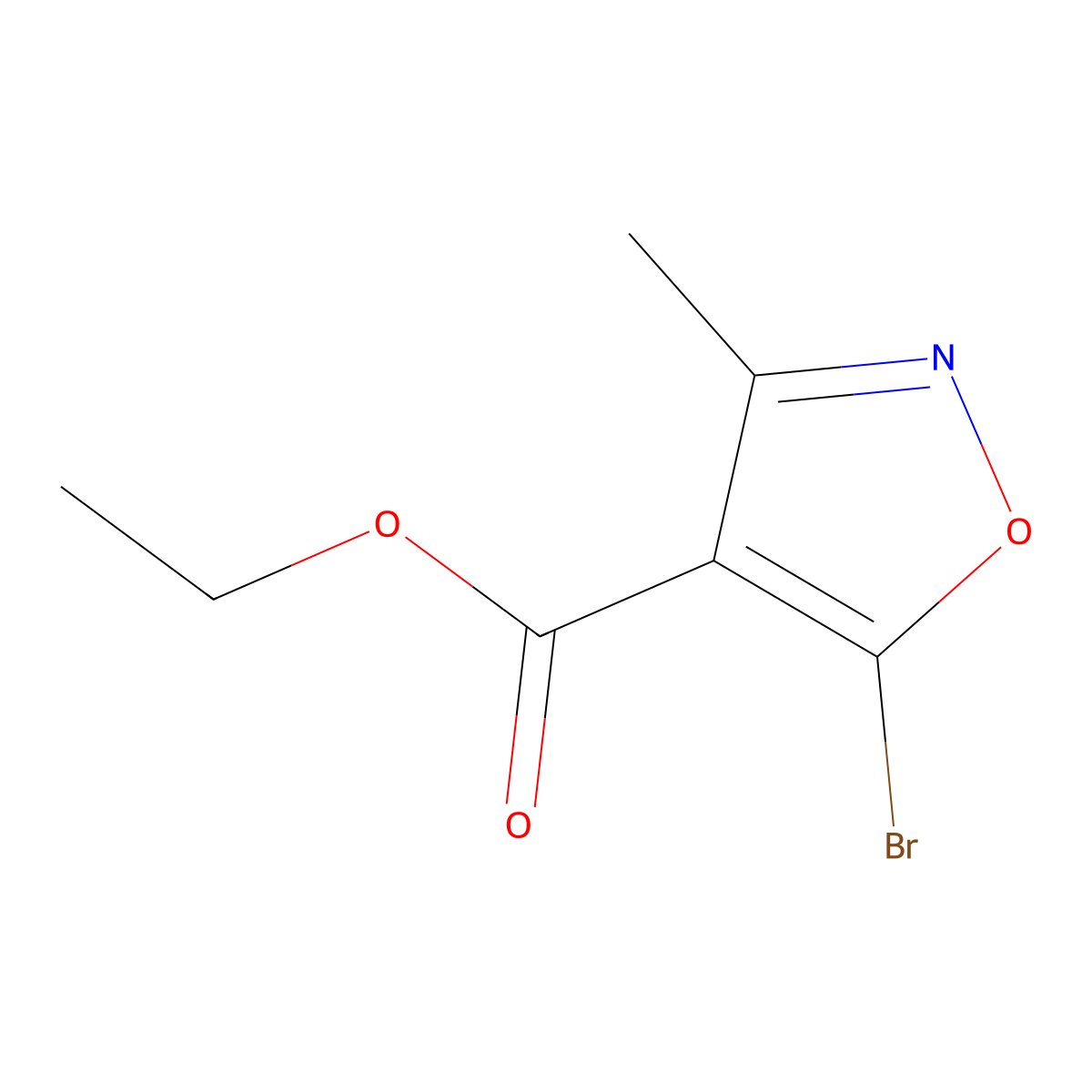 Ethyl 5-bromo-3-methyl-1,2-oxazole-4-carboxylate molecular structure, CAS 25786-74-7