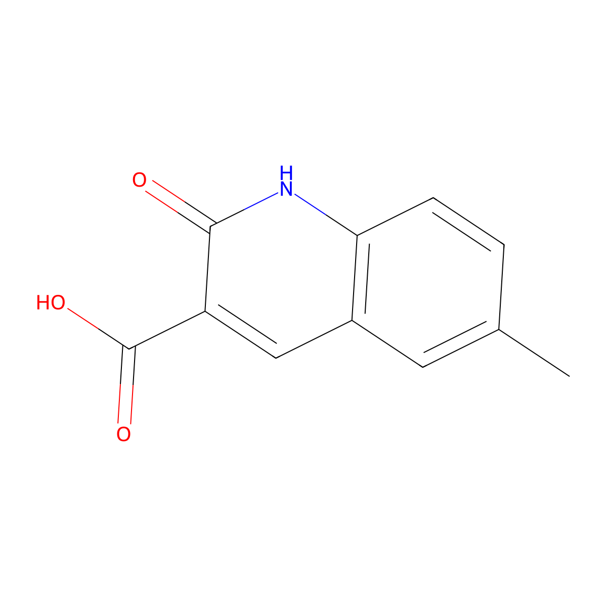 6-Methyl-2-oxo-1,2-dihydro-quinoline-3-carboxylic acid molecular structure, CAS 257862-32-1