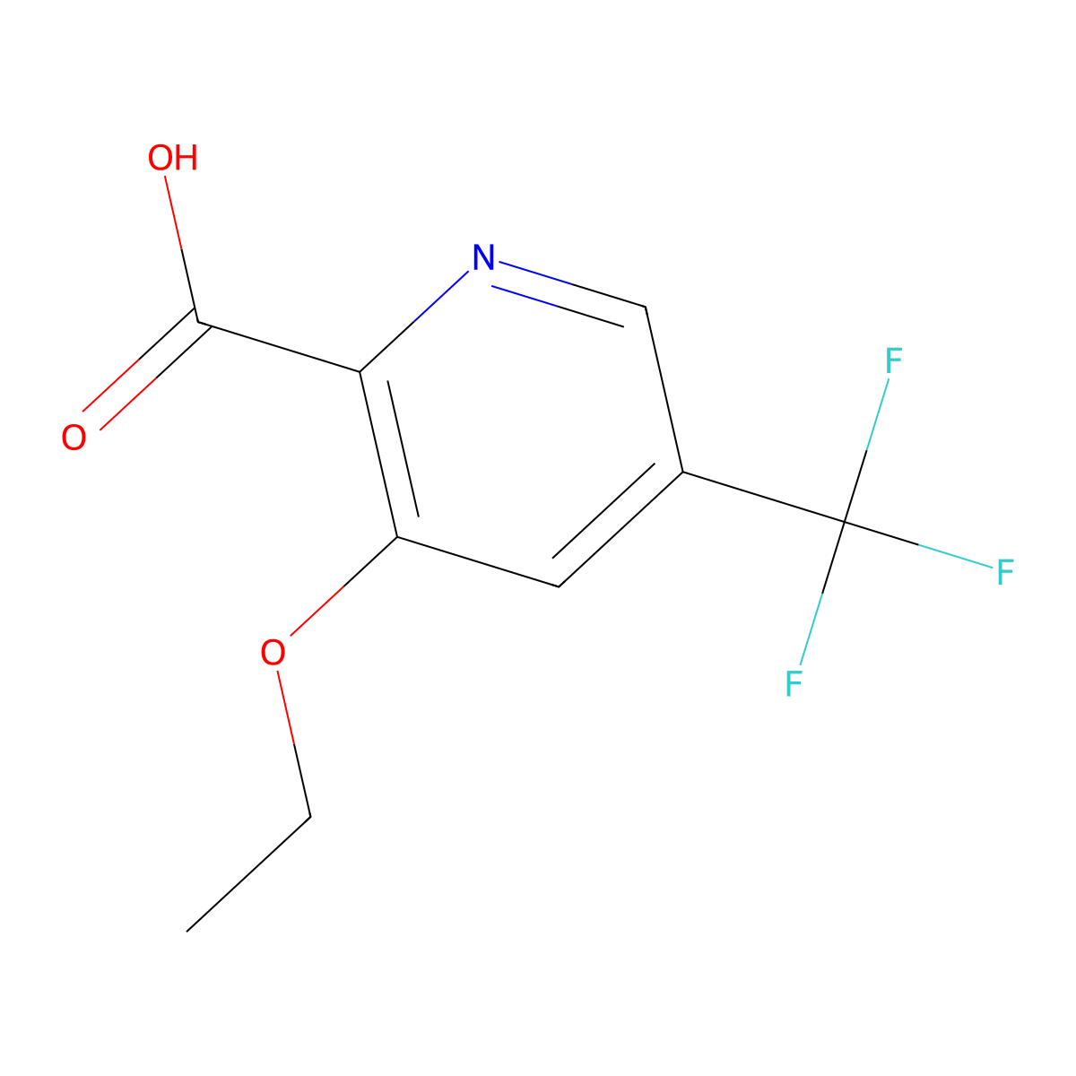 3-Ethoxy-5-(trifluoromethyl)picolinic acid molecular structure, CAS 257862-54-7