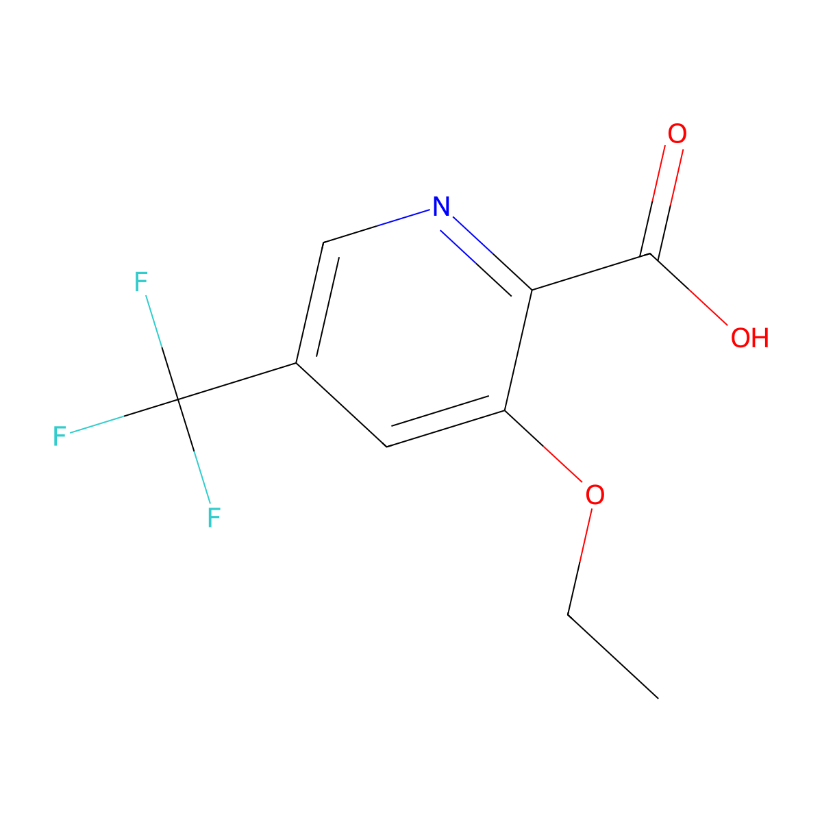 3-Ethoxy-5-(trifluoromethyl)picolinic acid molecular structure, CAS 257862-54-7