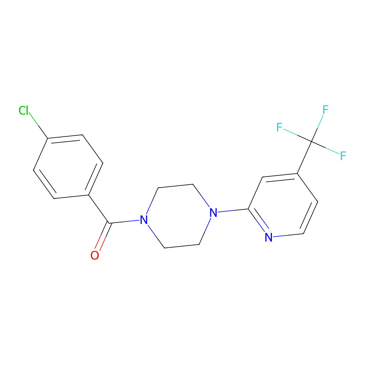 (4-Chlorophenyl){4-[4-(Trifluoromethyl)-2-Pyridinyl]-1-Piperazinyl}Methanone molecular structure, CAS 257862-67-2