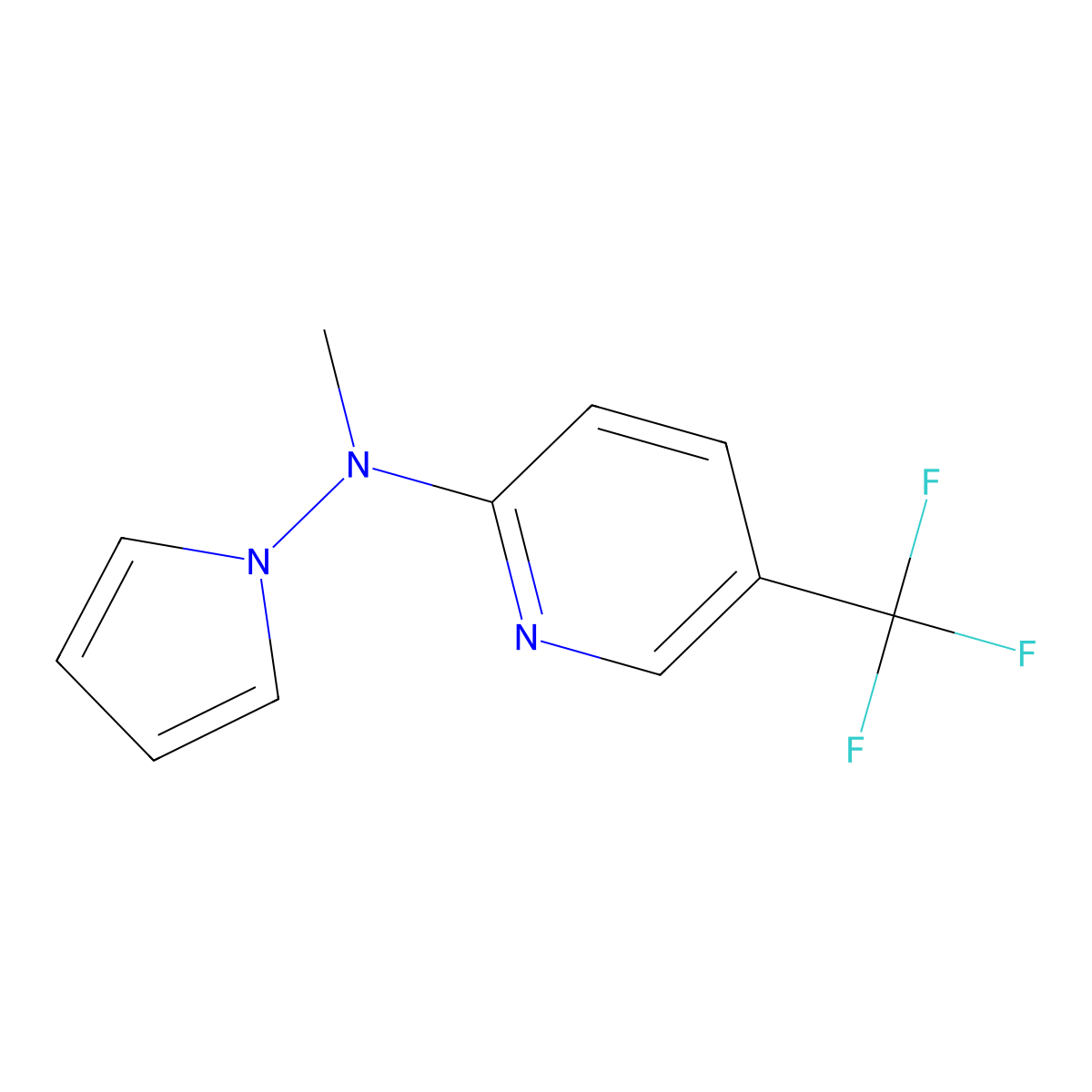 N2-methyl-N2-(1H-pyrrol-1-yl)-5-(trifluoromethyl)pyridin-2-amine molecular structure, CAS 257862-75-2