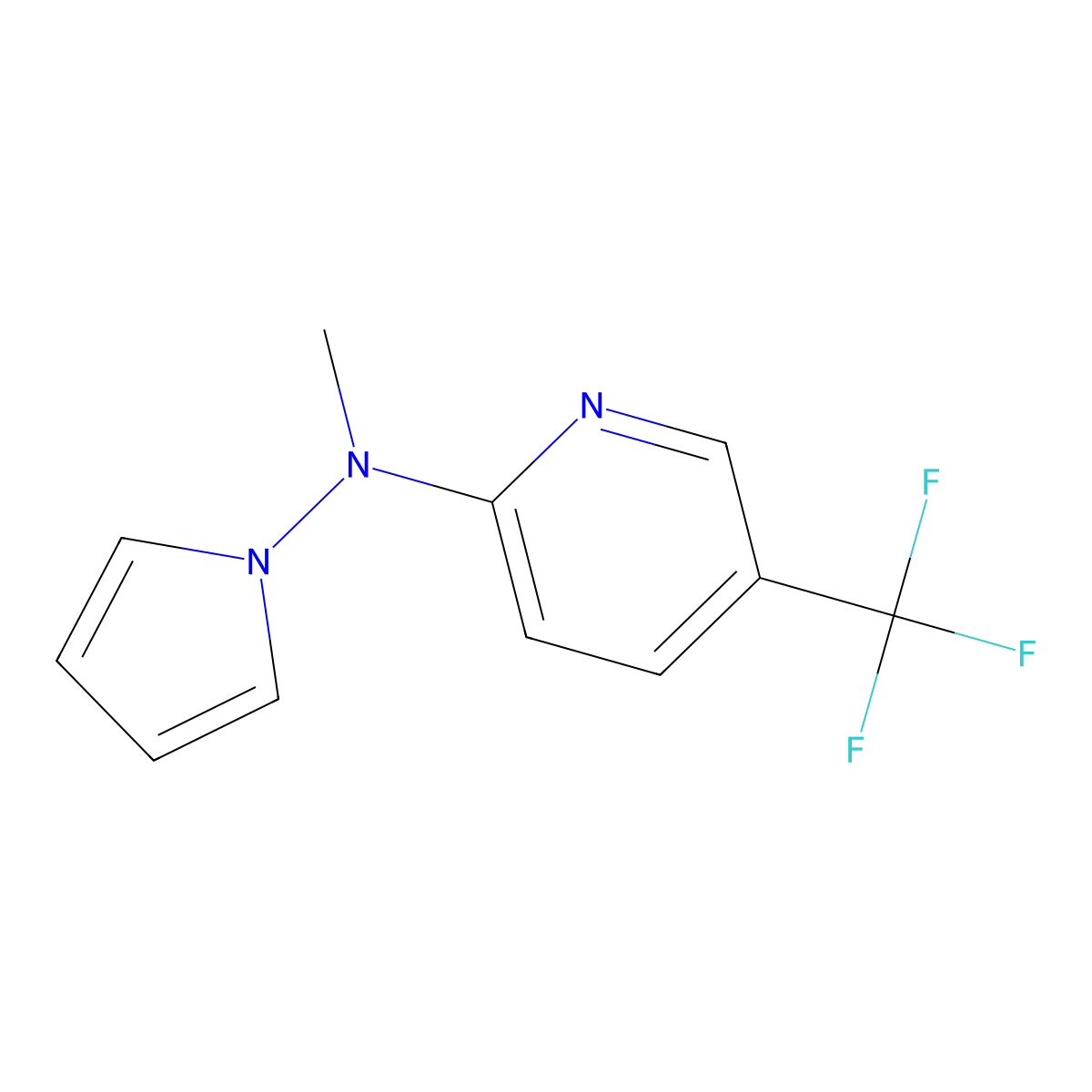 N2-methyl-N2-(1H-pyrrol-1-yl)-5-(trifluoromethyl)pyridin-2-amine molecular structure, CAS 257862-75-2