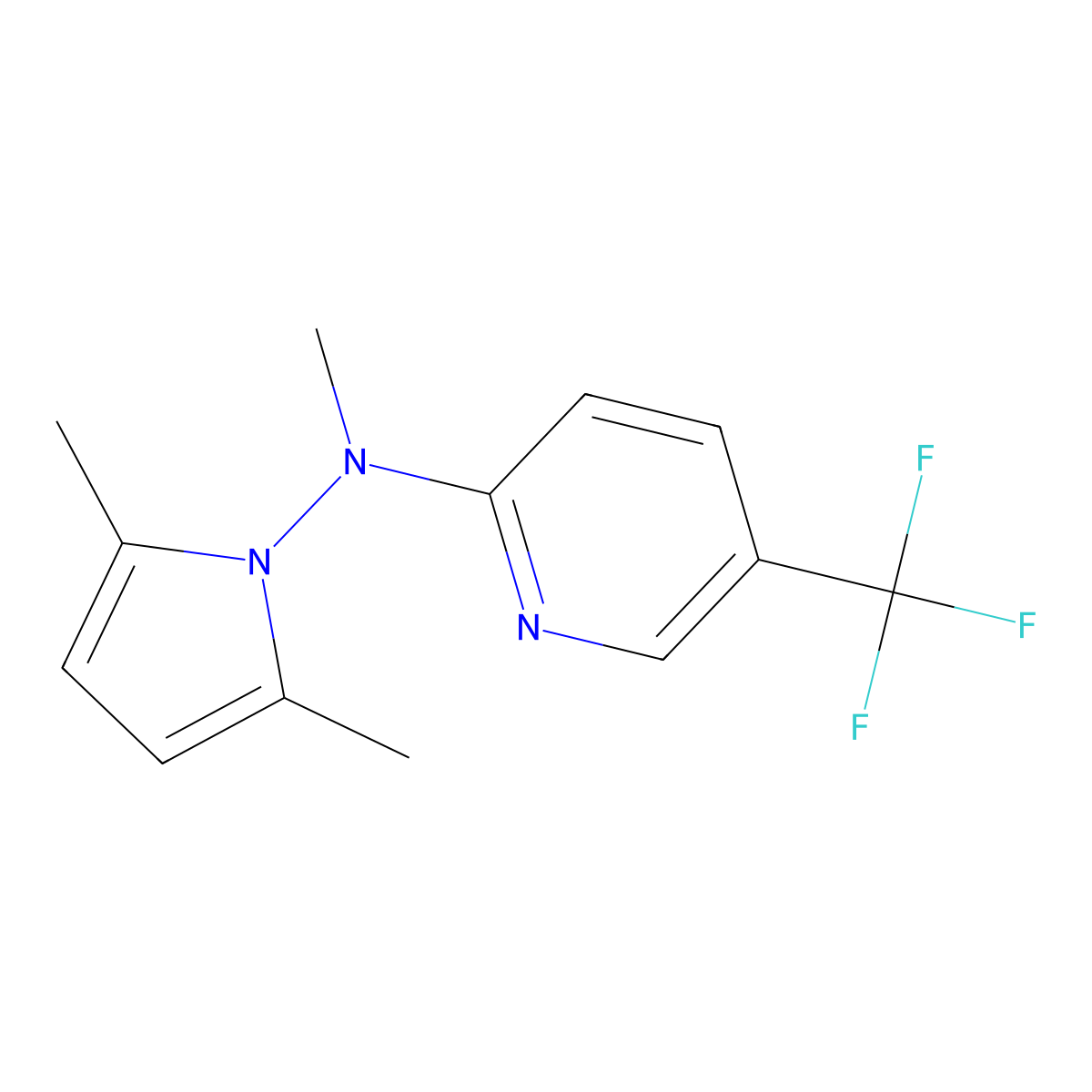N2-(2,5-dimethyl-1H-pyrrol-1-yl)-N2-methyl-5-(trifluoromethyl)pyridin-2-amine molecular structure, CAS 257862-87-6