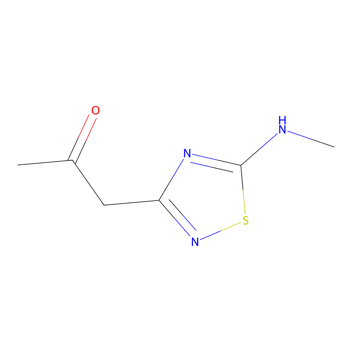 1-(5-Methylamino-[1,2,4]thiadiazol-3-yl)-propan-2-one molecular structure, CAS 257862-97-8