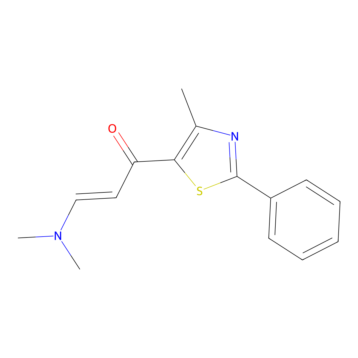 (E)-3-(dimethylamino)-1-(4-methyl-2-phenyl-1,3-thiazol-5-yl)-2-propen-1-one molecular structure, CAS 257862-98-9