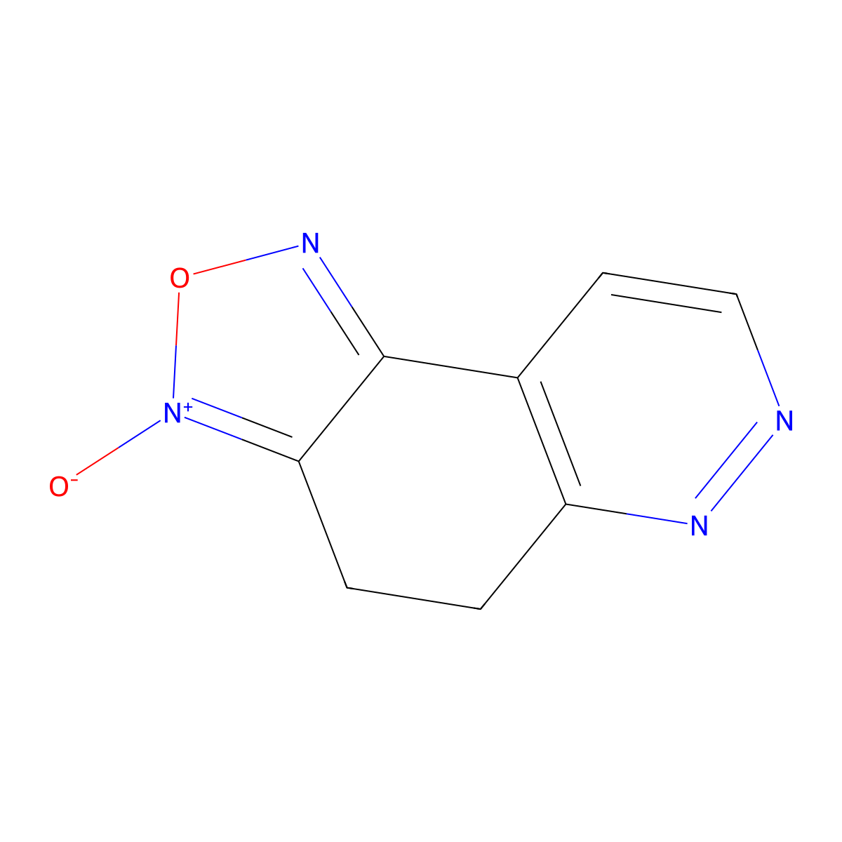3-Oxido-4,5-dihydro-[1,2,5]oxadiazolo[3,4-f]cinnolin-3-ium molecular structure, CAS 257869-90-2