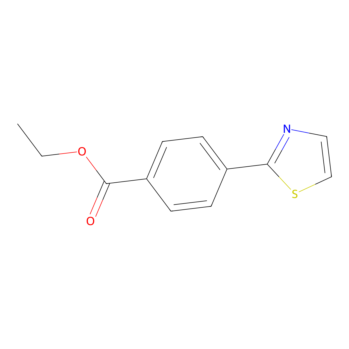 Ethyl 4-(1,3-thiazol-2-yl)benzoate molecular structure, CAS 257876-04-3