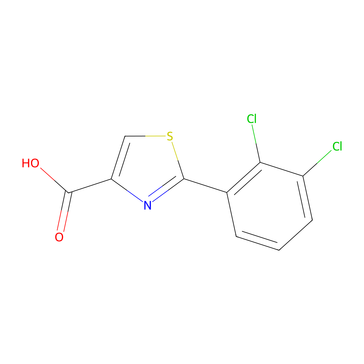 2-(2,3-dichlorophenyl)-1,3-thiazole-4-carboxylic Acid molecular structure, CAS 257876-07-6