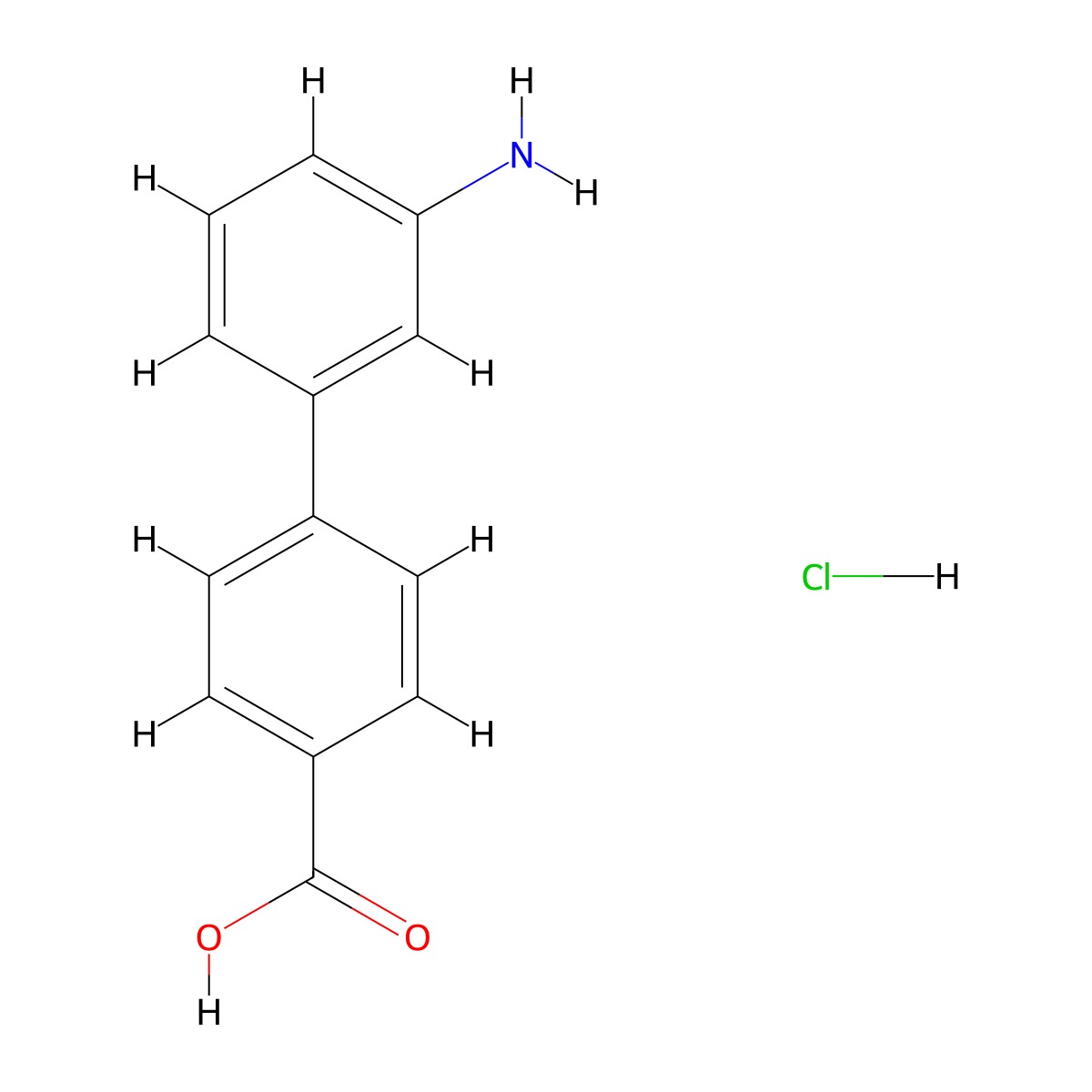 3'-Aminobiphenyl-4-carboxylic acid hydrochloride molecular structure, CAS 257876-76-9