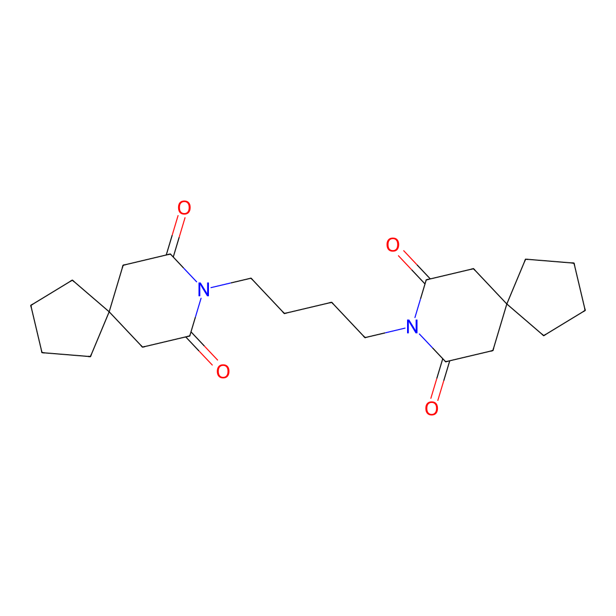 8,8'-(1,4-Butanediyl)bis-8-azaspiro[4.5]decane-7,9-dione molecular structure, CAS 257877-44-4