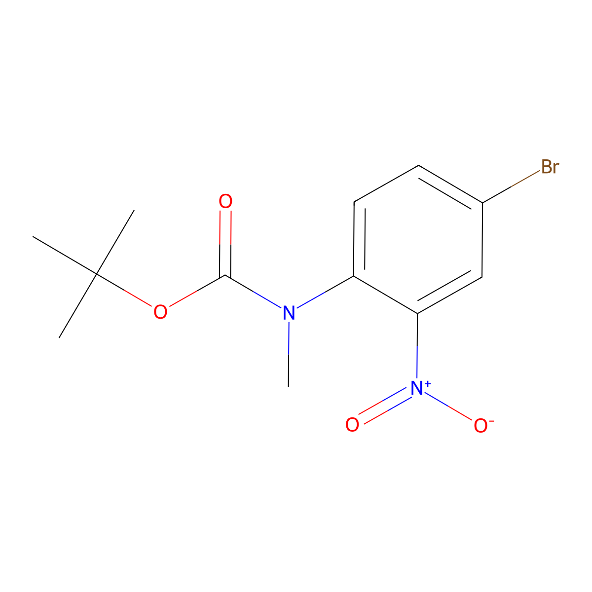 tert-butyl N-(4-bromo-2-nitrophenyl)-N-methylcarbamate molecular structure, CAS 2578840-07-8