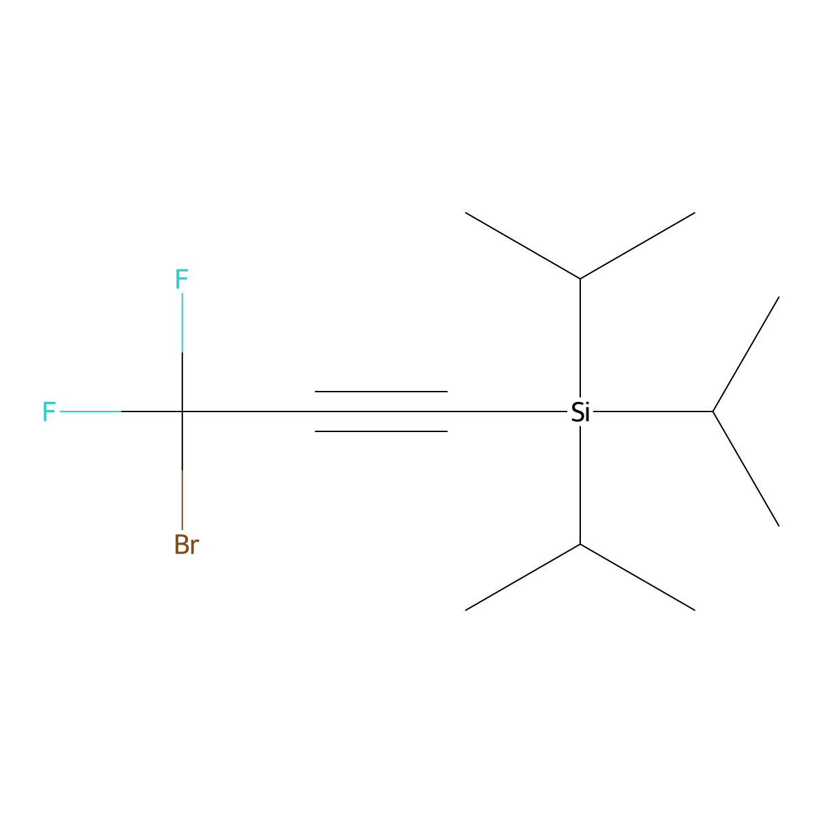 (3-Bromo-3,3-difluoroprop-1-yn-1-yl)tris(propan-2-yl)silane molecular structure, CAS 257887-58-4