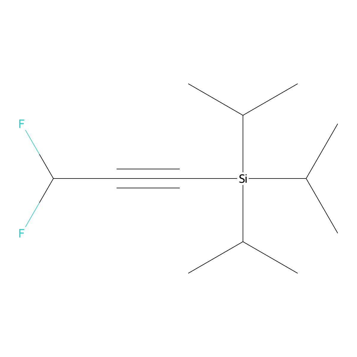 (3,3-Difluoroprop-1-yn-1-yl)tris(propan-2-yl)silane molecular structure, CAS 257887-59-5