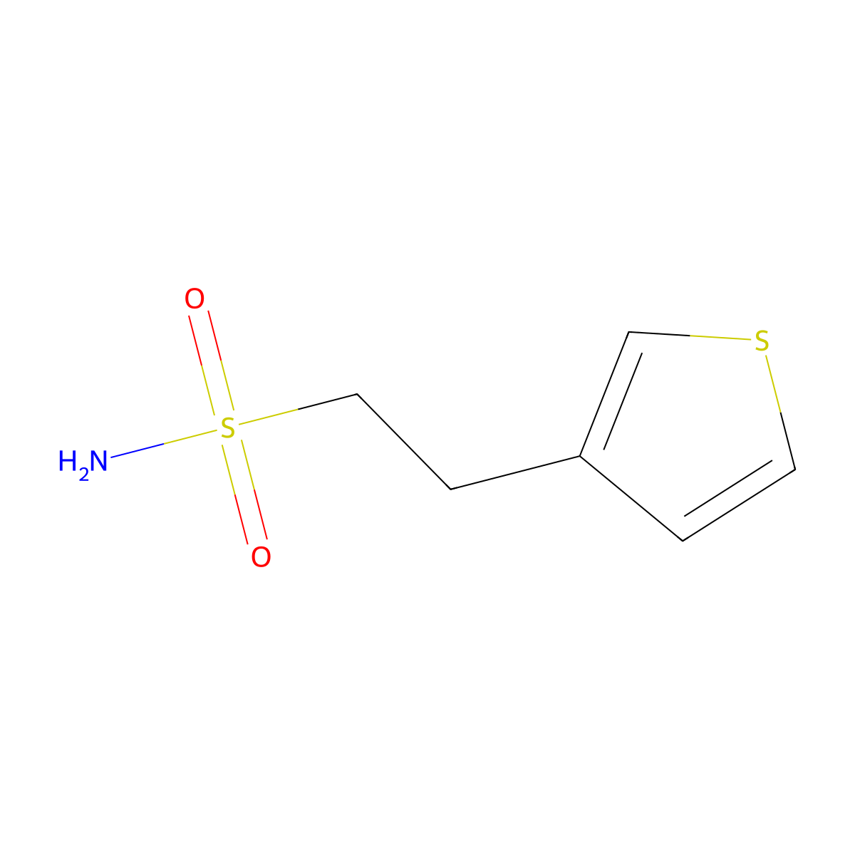 2-(Thiophen-3-yl)ethane-1-sulfonamide molecular structure, CAS 257889-67-1