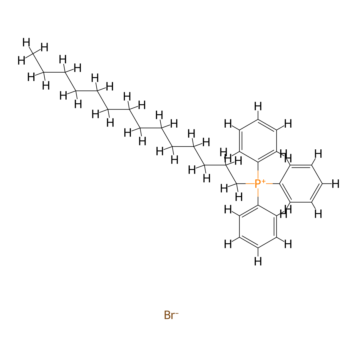 Tetradecyltriphenylphosphonium bromide molecular structure, CAS 25791-20-2