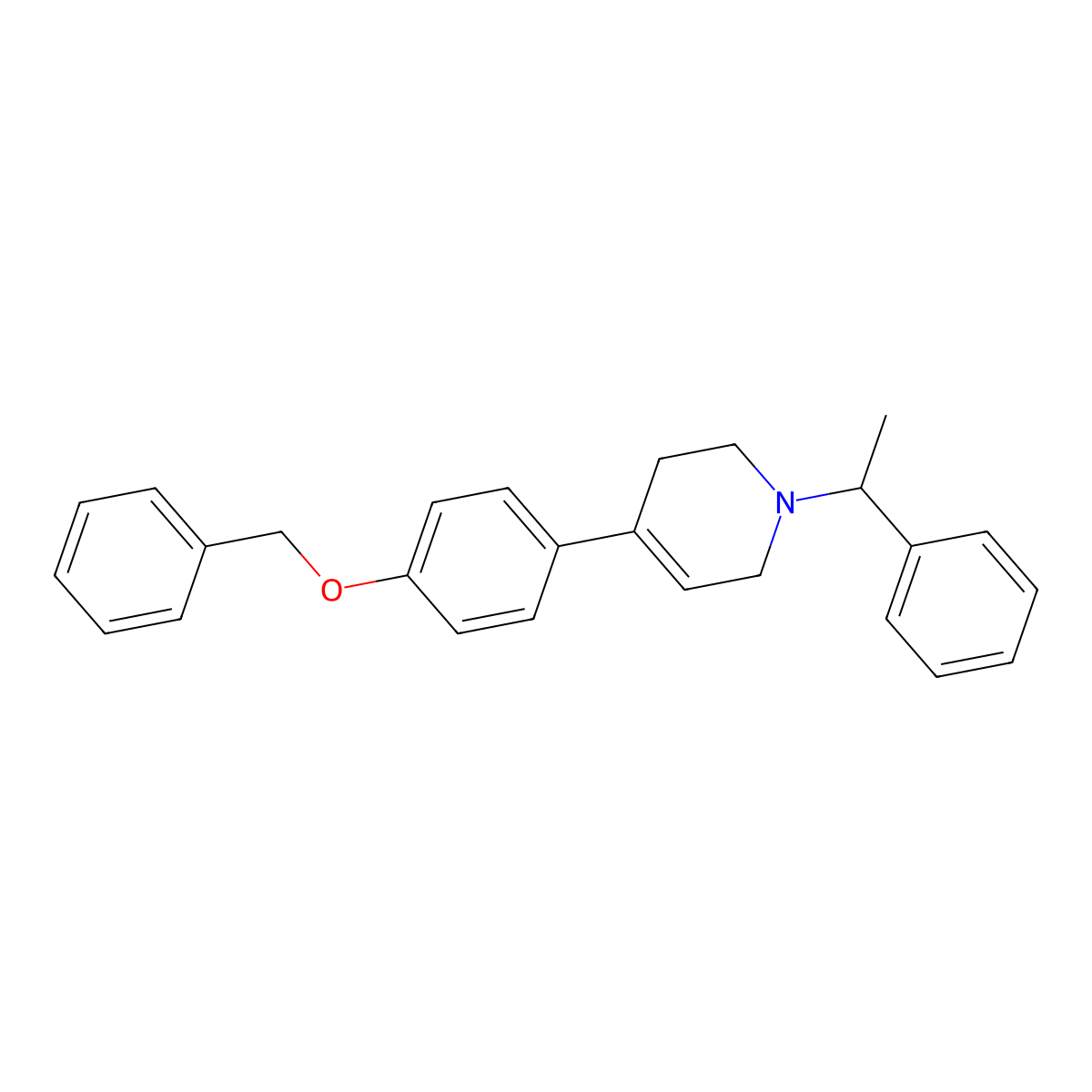 (R)-4-(4-(Benzyloxy)phenyl)-1-(1-phenylethyl)-1,2,3,6-tetrahydropyridine molecular structure, CAS 257928-43-1