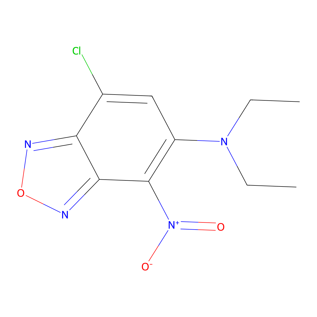 7-chloro-N,N-diethyl-4-nitro-2,1,3-benzoxadiazol-5-amine molecular structure, CAS 257932-06-2