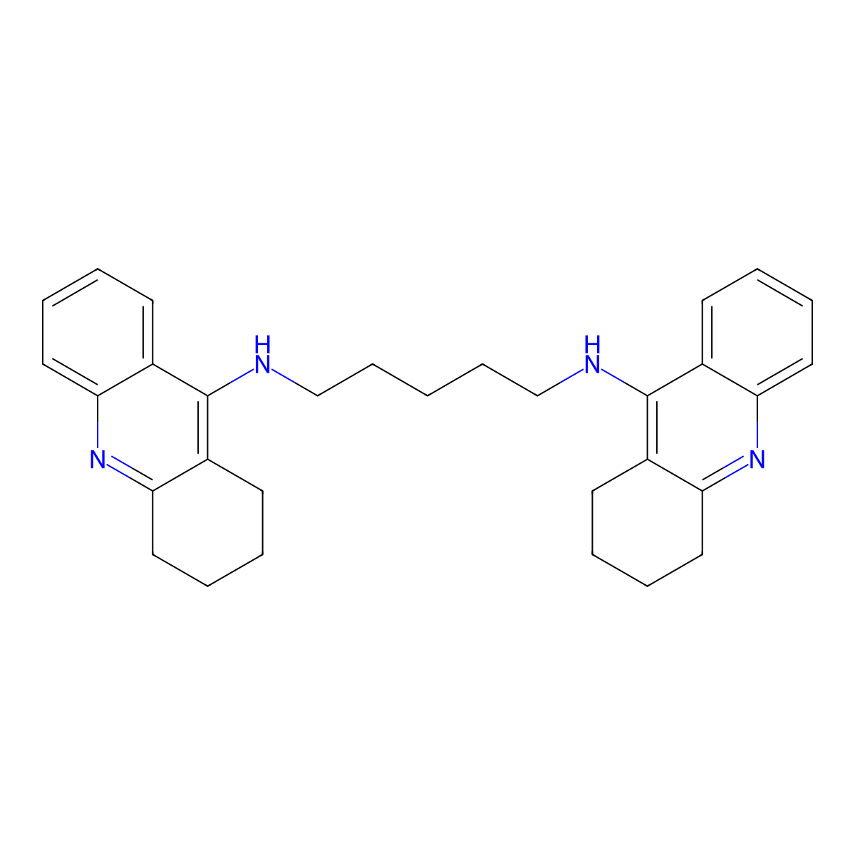 N,N'-Di-1,2,3,4-Tetrahydroacridin-9-Ylpentane-1,5-Diamine molecular structure, CAS 257933-41-8