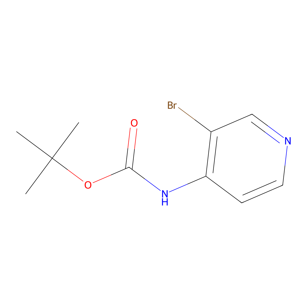 tert-Butyl (3-bromopyridin-4-yl)carbamate molecular structure, CAS 257937-08-9