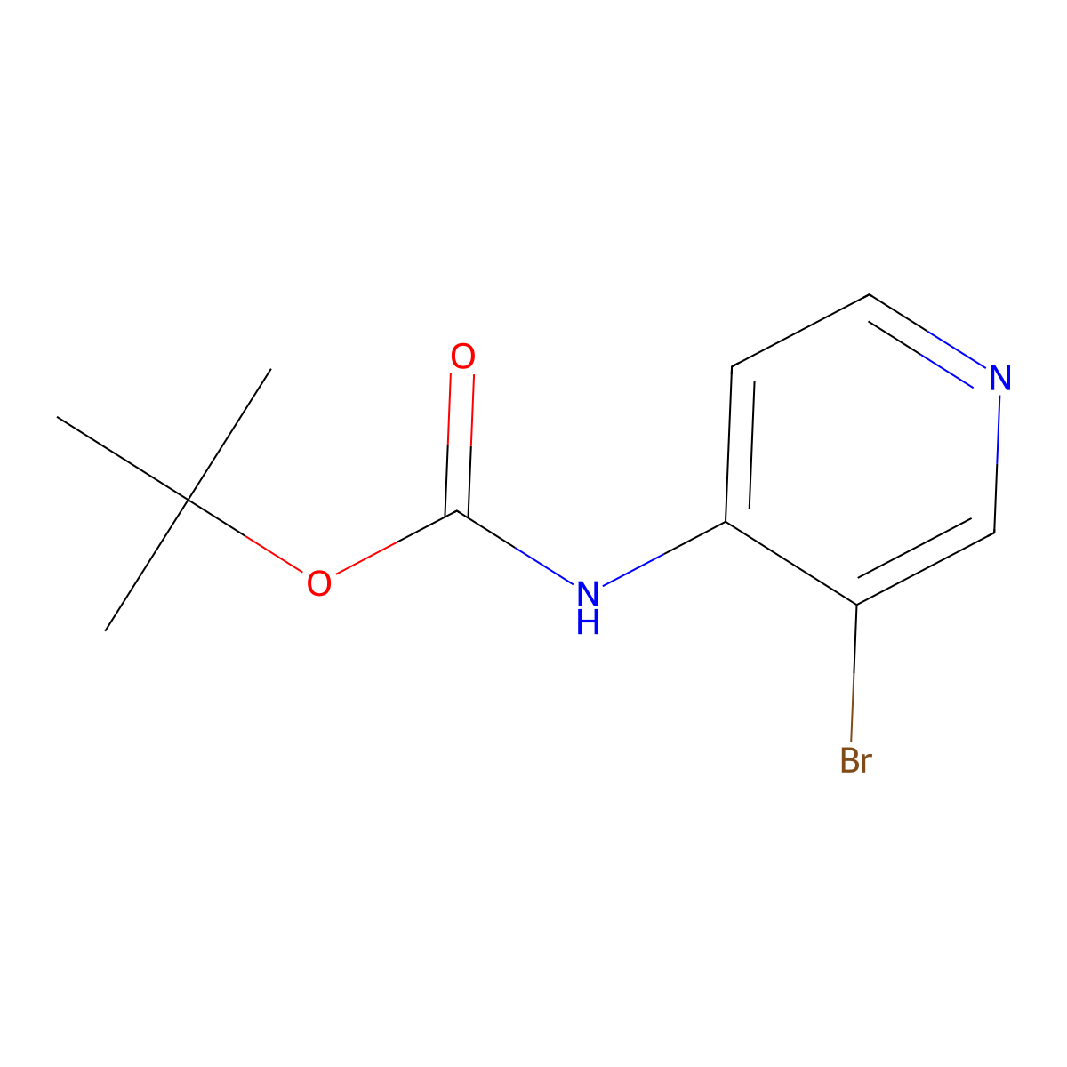 tert-Butyl (3-bromopyridin-4-yl)carbamate molecular structure, CAS 257937-08-9