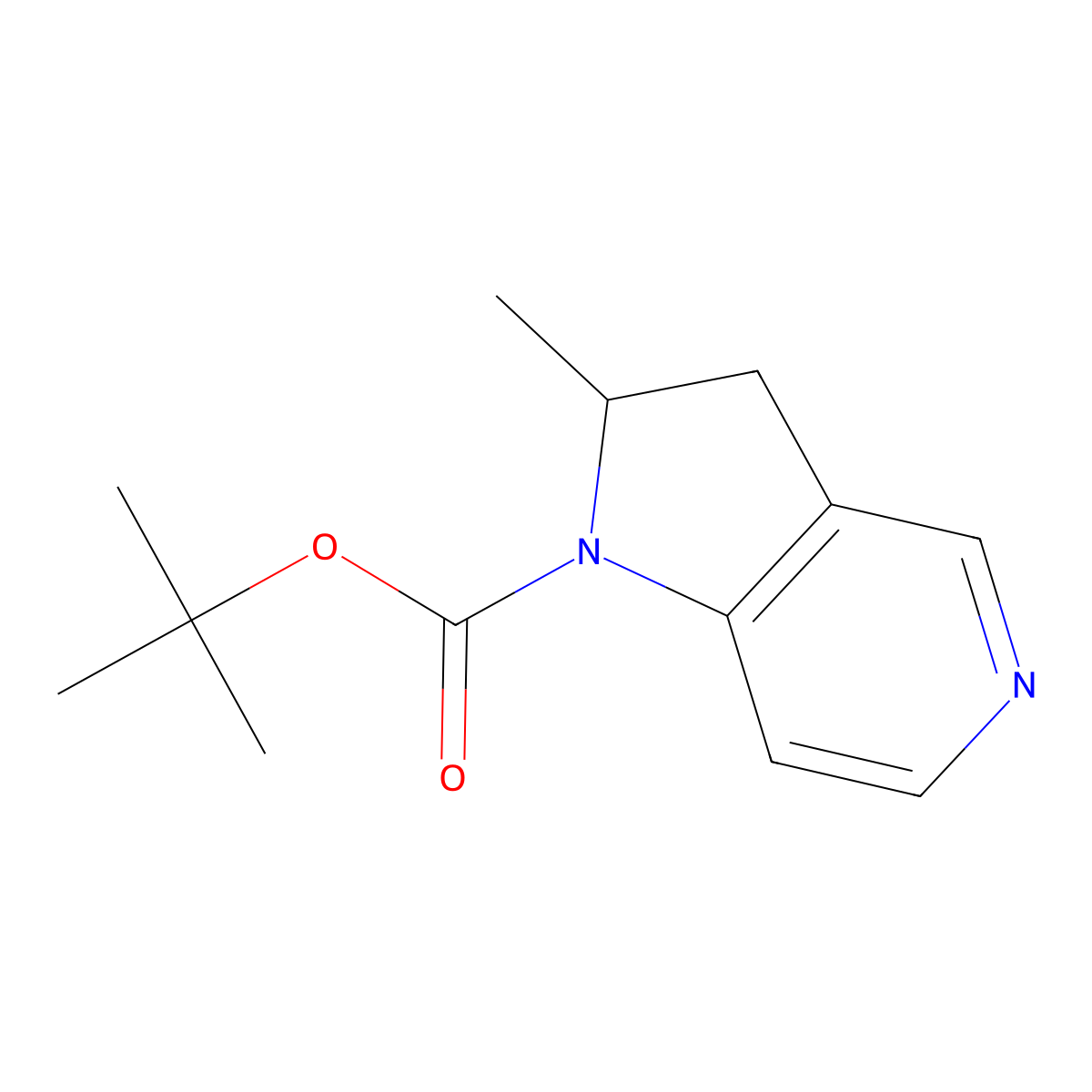 tert-butyl 2-methyl-1H,2H,3H-pyrrolo[3,2-c]pyridine-1-carboxylate molecular structure, CAS 257937-10-3