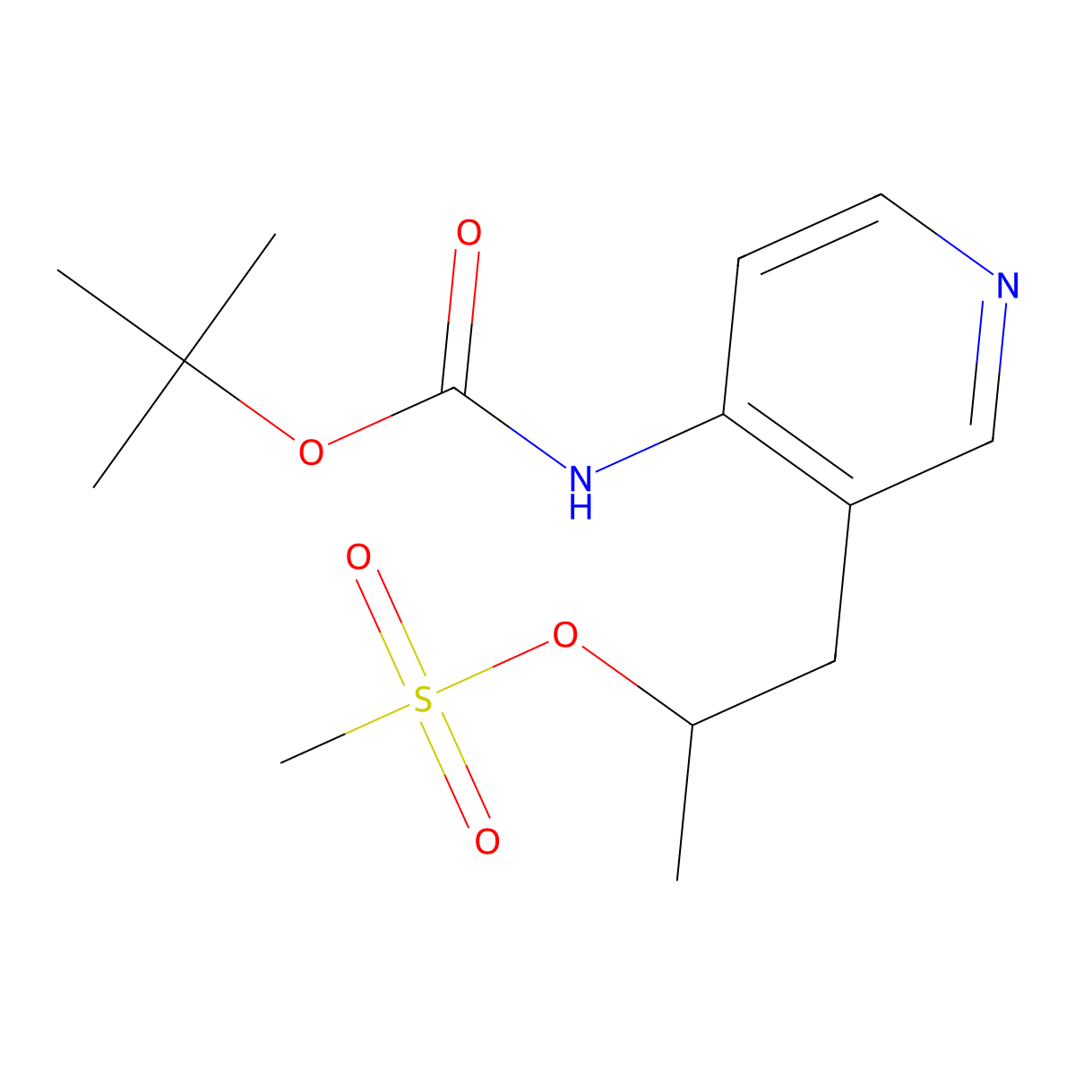tert-butyl N-{3-[2-(methanesulfonyloxy)propyl]pyridin-4-yl}carbamate molecular structure, CAS 257937-11-4