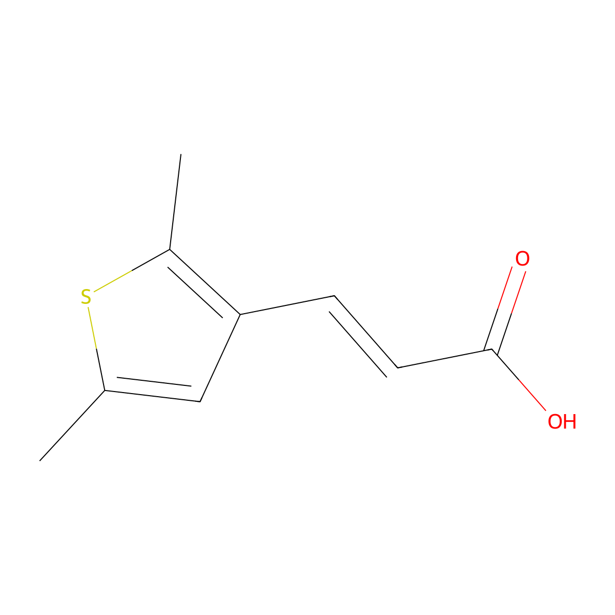 3-(2,5-Dimethyl-3-thienyl)-2-propenoic acid molecular structure, CAS 257946-36-4