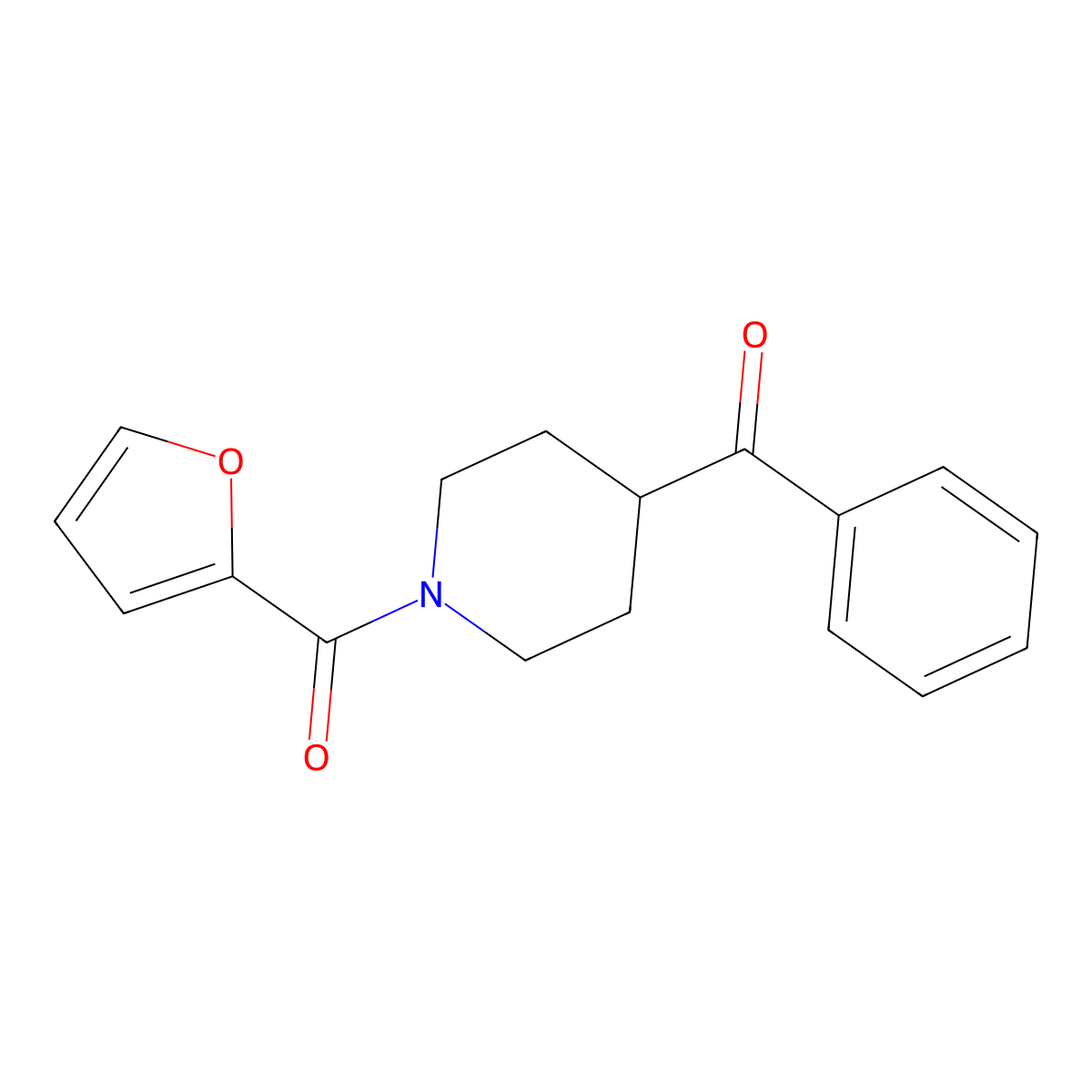 [1-(Furan-2-carbonyl)piperidin-4-yl]-phenylmethanone molecular structure, CAS 257946-61-5