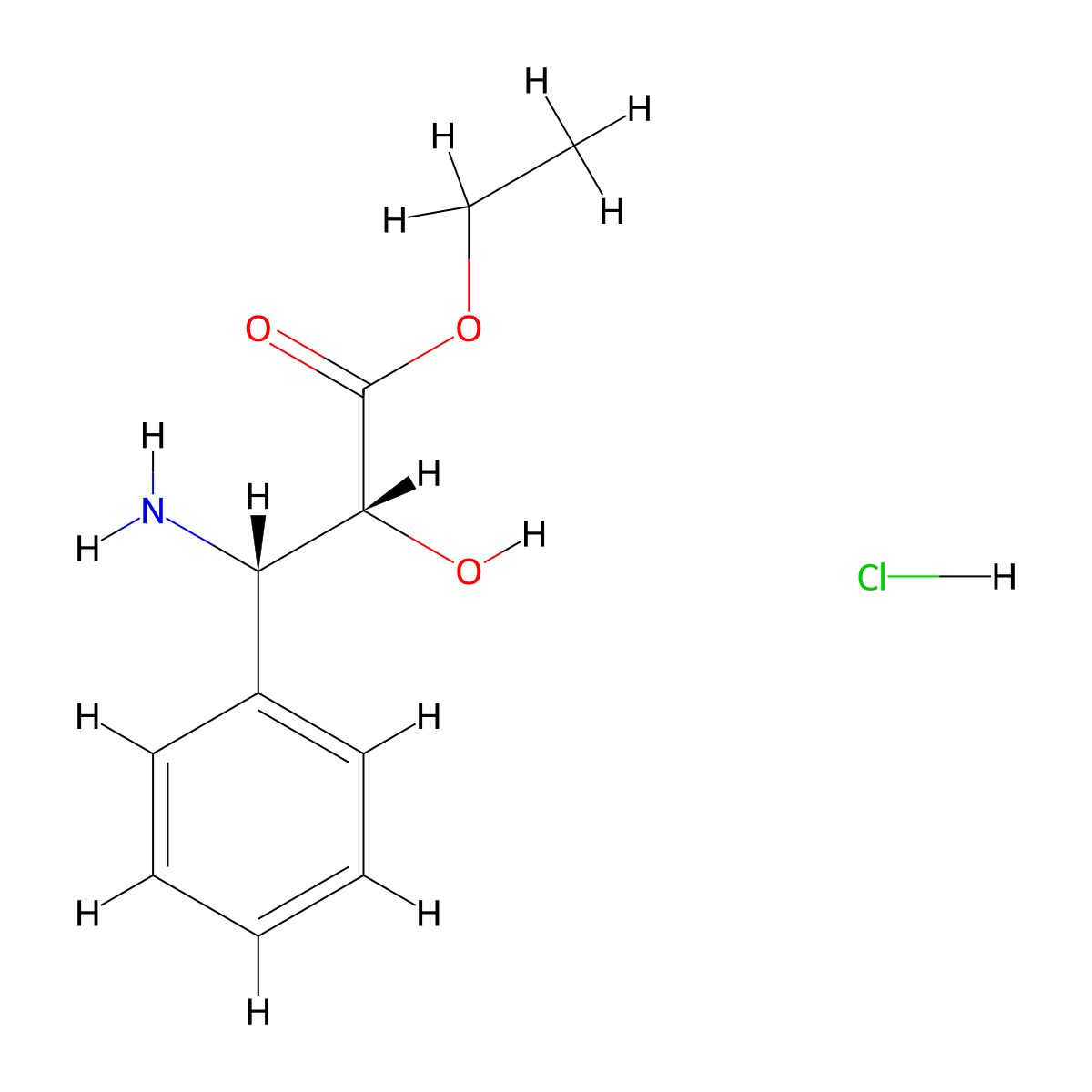 (2R,3S)-3-Phenylisoserine ethyl ester hydrochloride molecular structure, CAS 257947-33-4