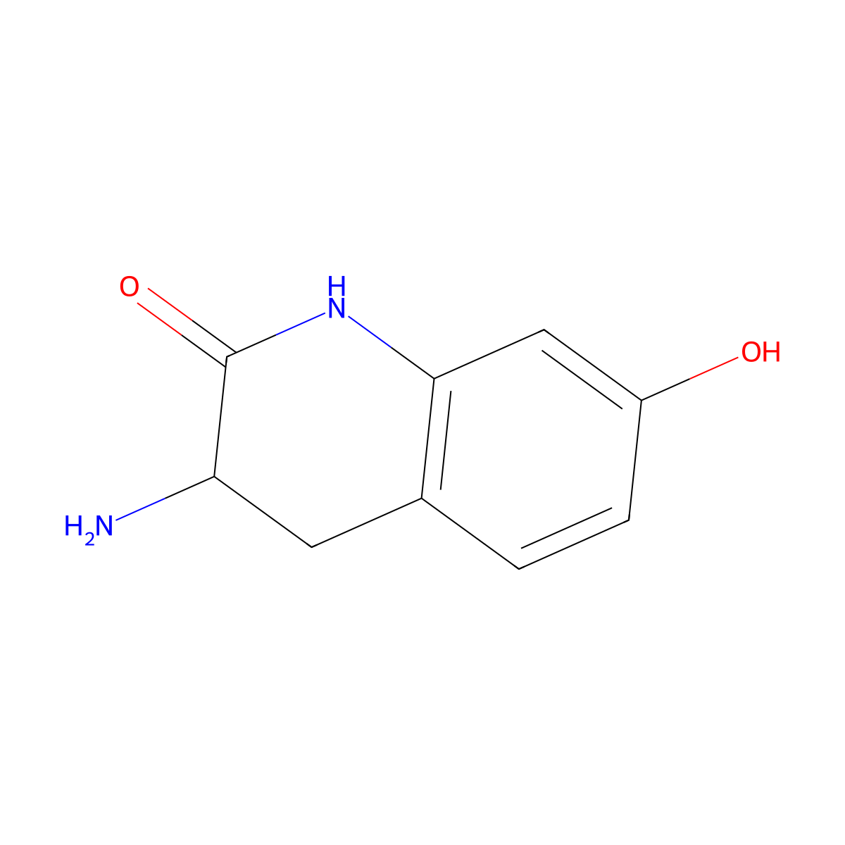 3-Amino-7-hydroxy-3,4-dihydroquinolin-2(1H)-one molecular structure, CAS 25795-79-3