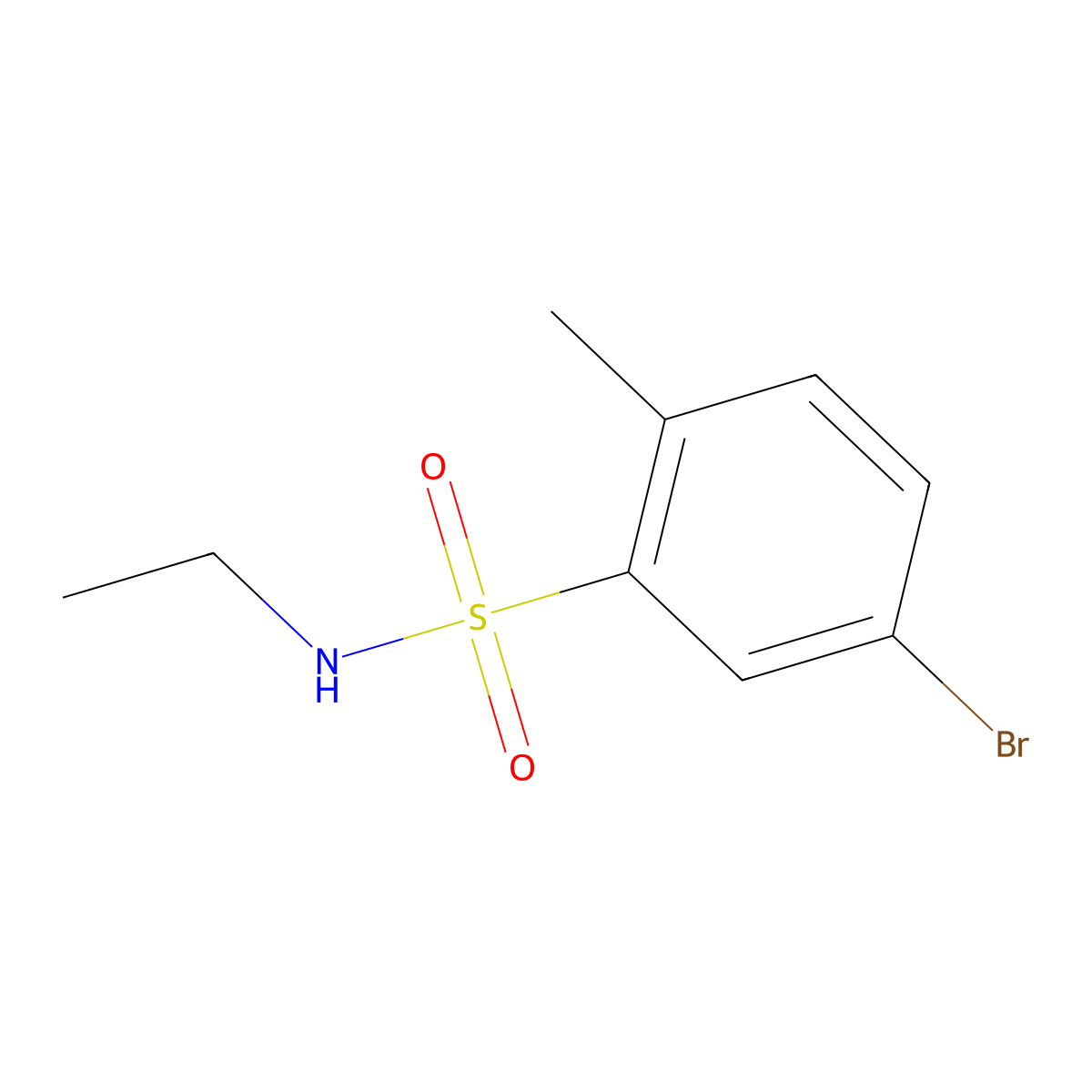 5-Bromo-N-ethyl-2-methylbenzene-1-sulfonamide molecular structure, CAS 257953-12-1