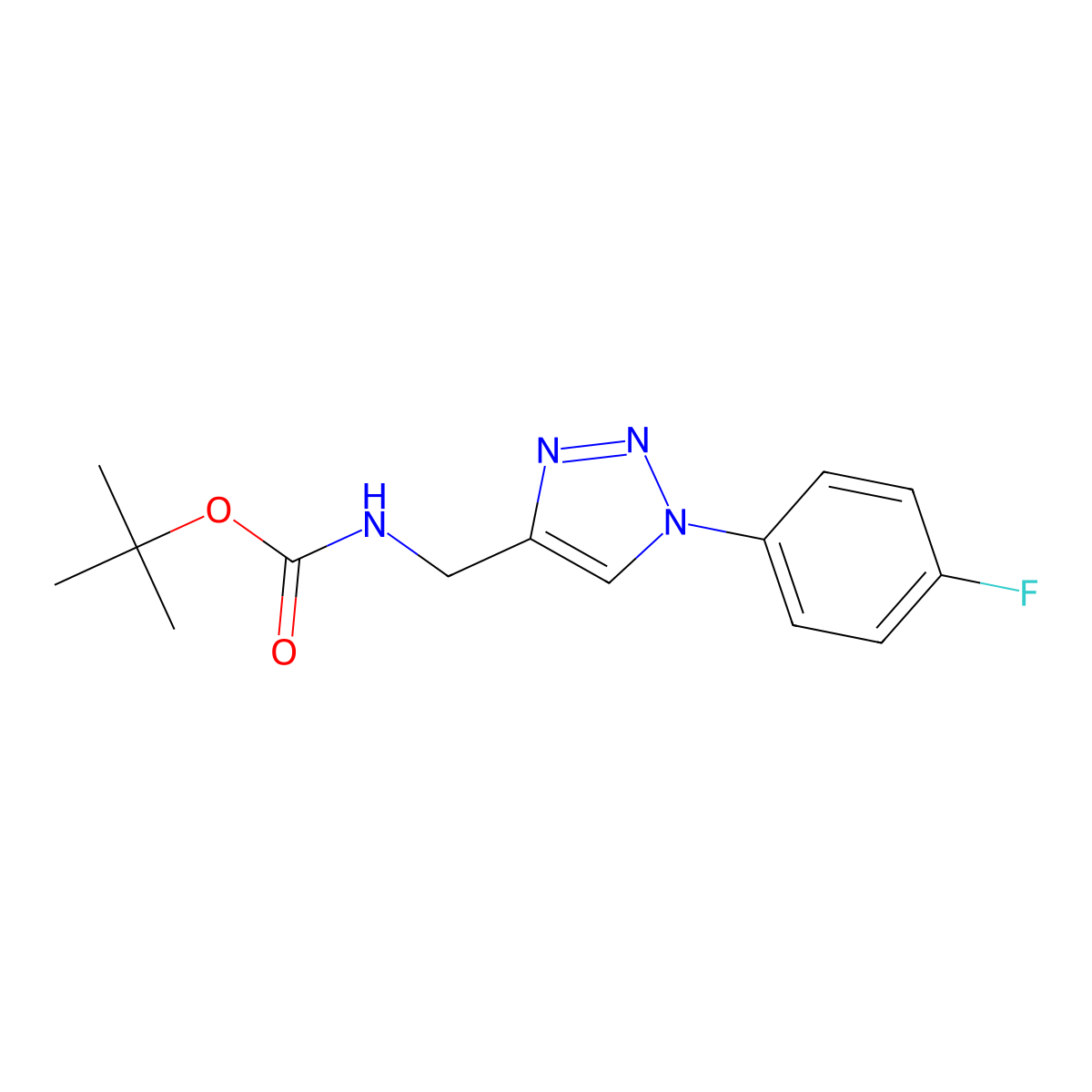 tert-butyl N-{[1-(4-fluorophenyl)-1H-1,2,3-triazol-4-yl]methyl}carbamate molecular structure, CAS 2579567-16-9