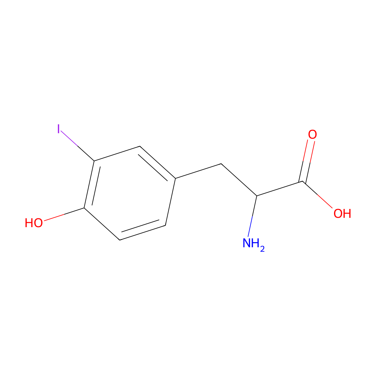 3-Iodo-D-tyrosine molecular structure, CAS 25799-58-0
