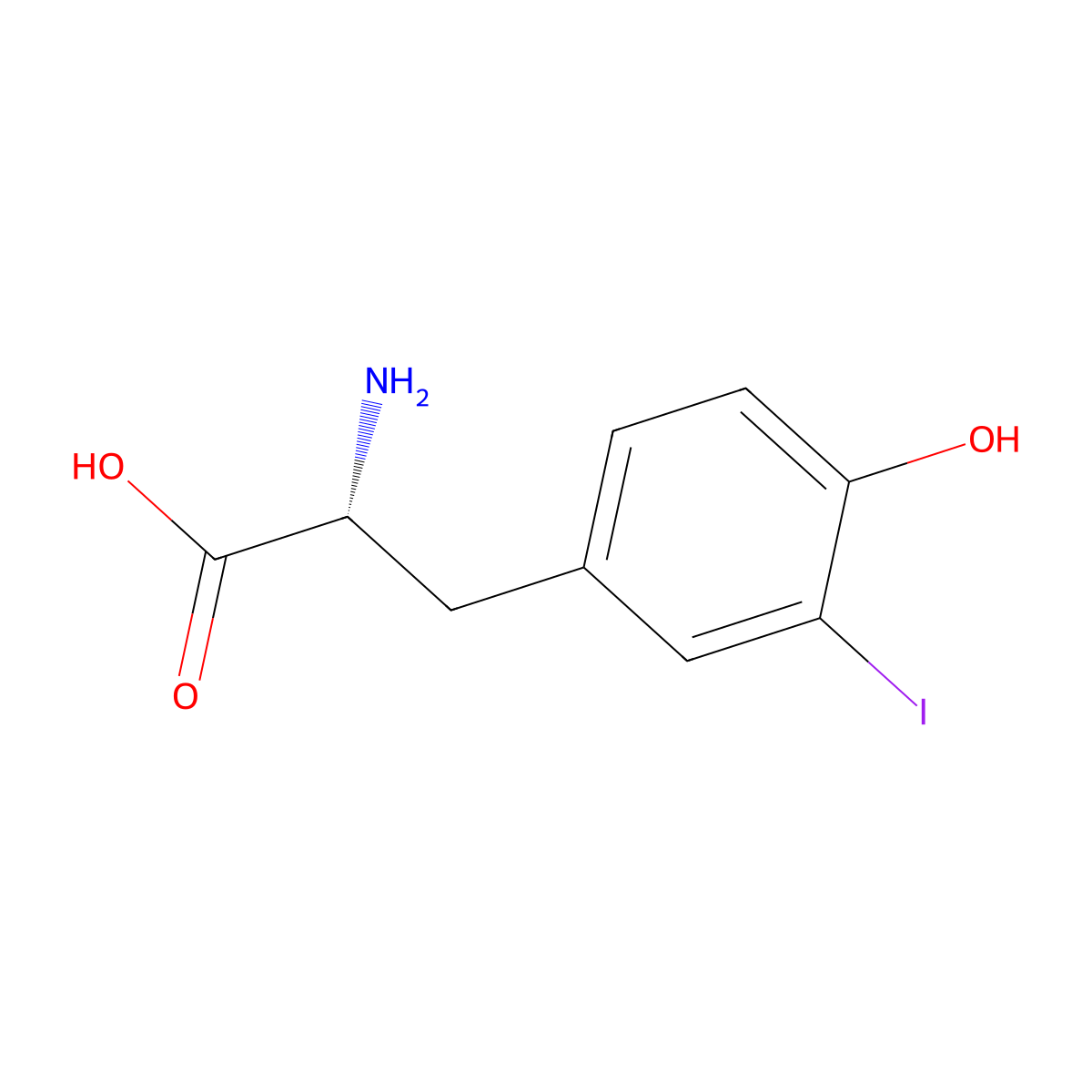 3-Iodo-D-tyrosine molecular structure, CAS 25799-58-0