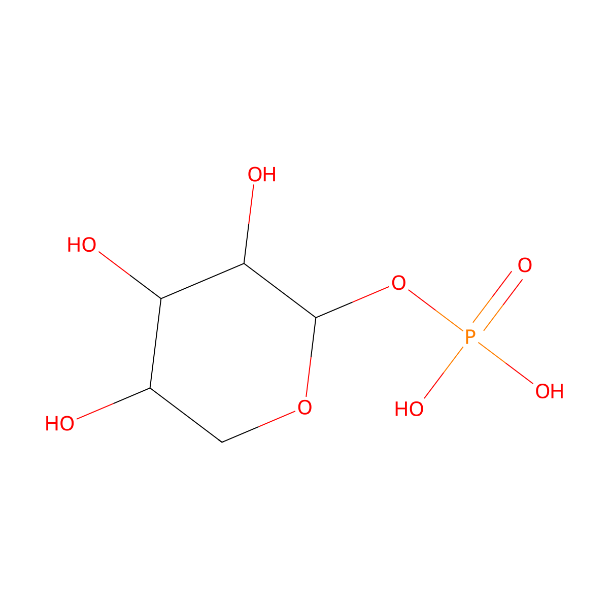 D-Xylose-1-phosphate triethylammonium molecular structure, CAS 25799-81-9