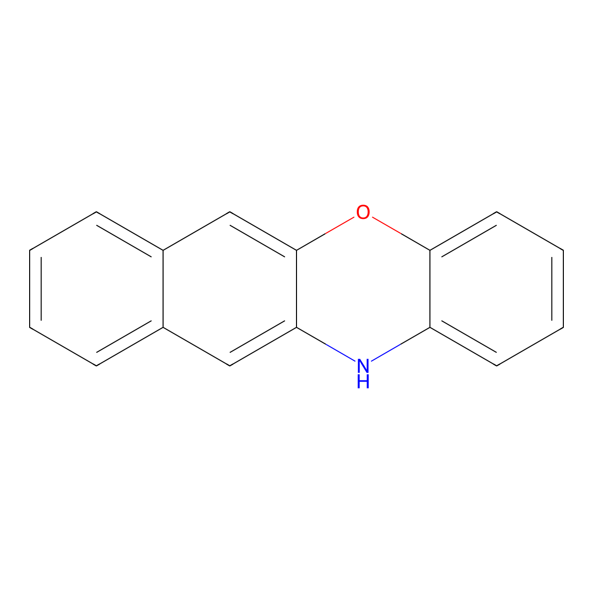 12H-Benzo[b]phenoxazine molecular structure, CAS 258-04-8