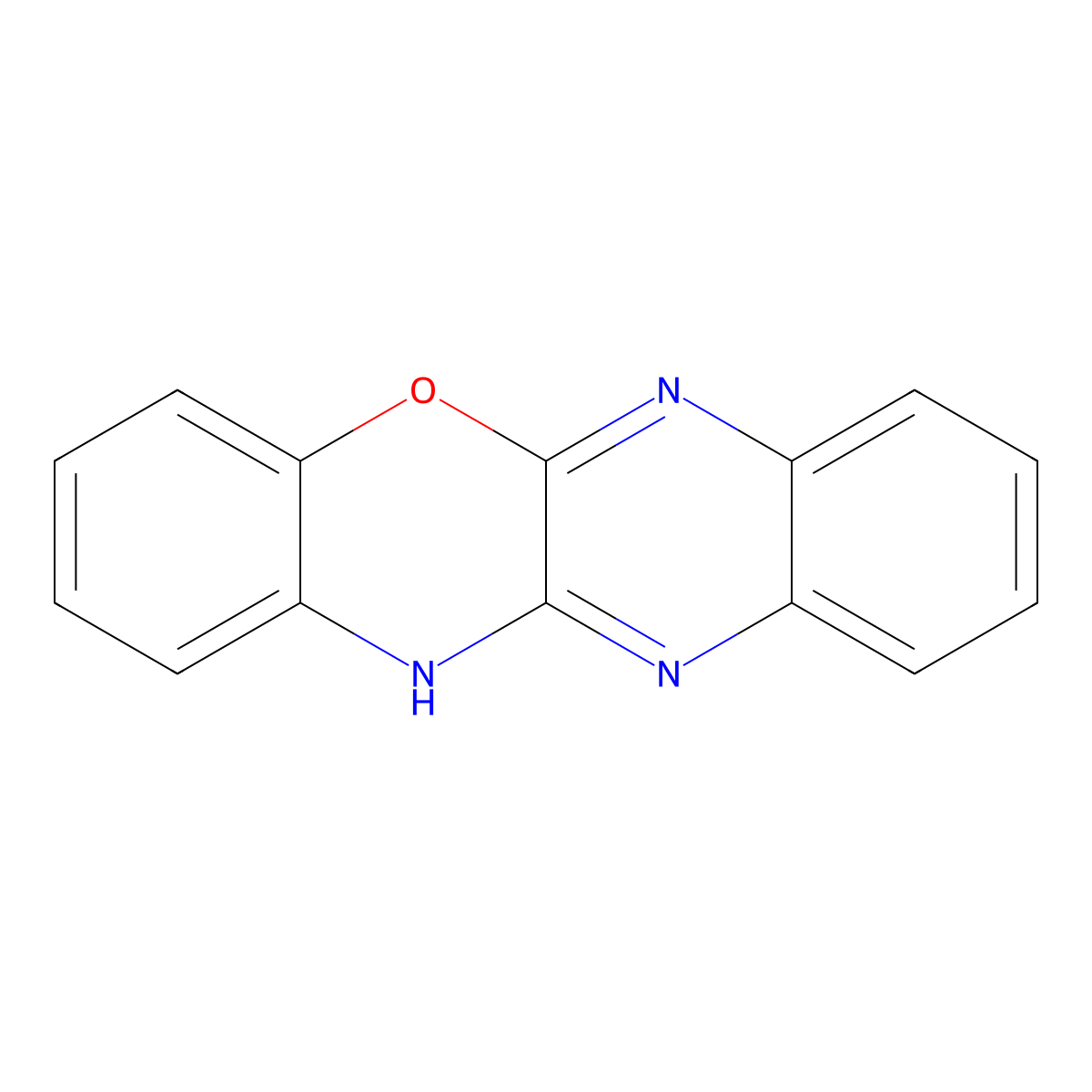 12H-quinoxalino[2,3-b][1,4]benzoxazine molecular structure, CAS 258-16-2
