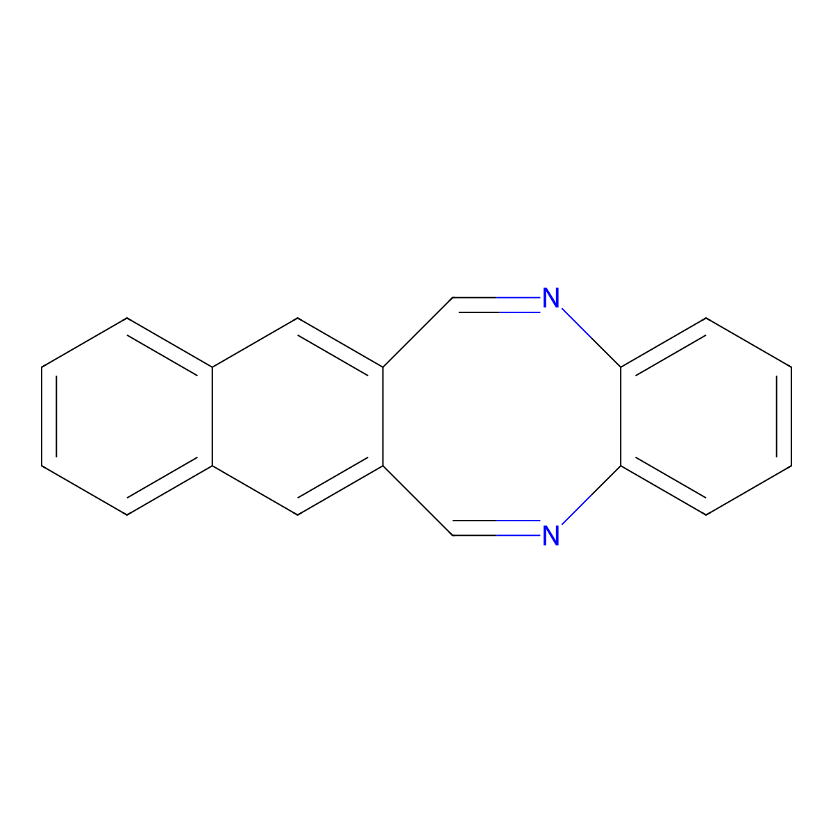 Benzo(B)naphtho(2,3-F)(1,4)diazocine molecular structure, CAS 258-91-3