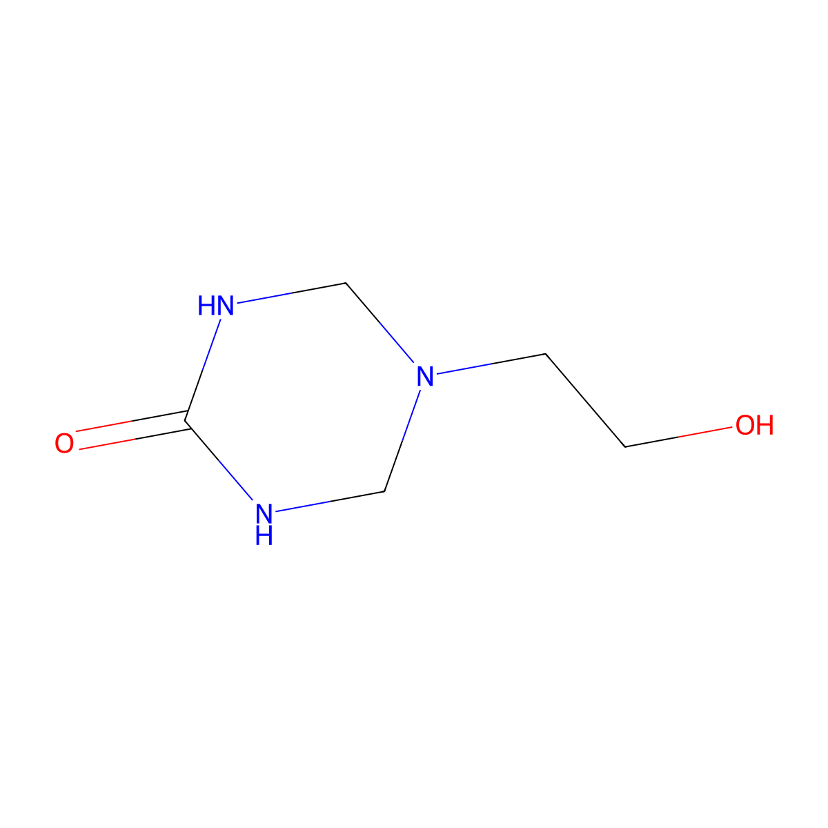 Tetrahydro-5-(2-hydroxyethyl)-1,3,5-triazin-2(1H)-one molecular structure, CAS 2580-58-7